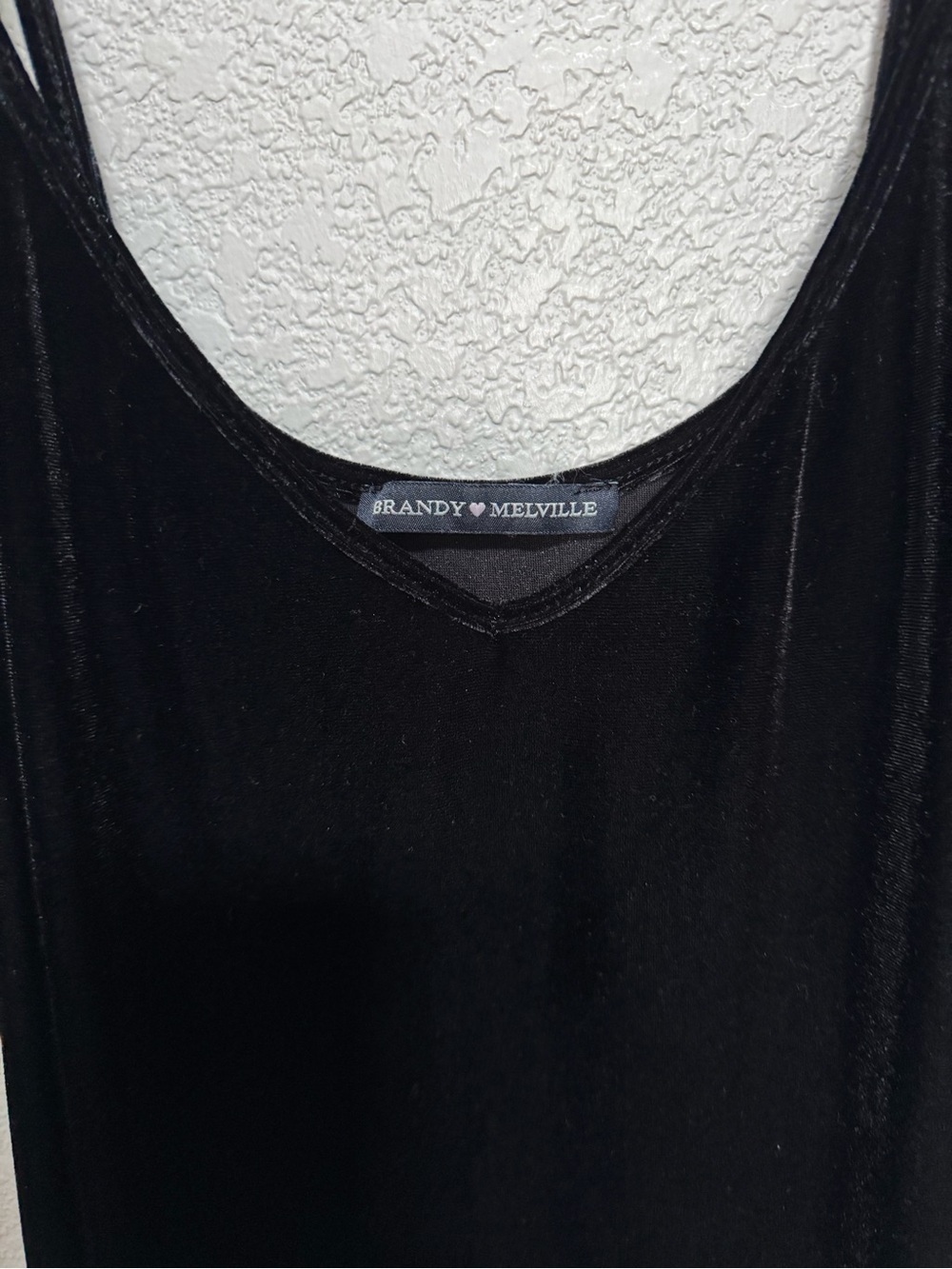 Vintage Y2K Brandy Melville Black Crushed Velvet Mini Slip Dress Women’s S/M - Picture 4 of 6